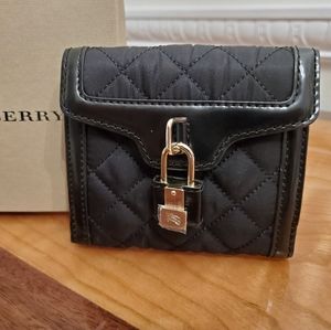 NWT Burberry Black Quilted Wallet